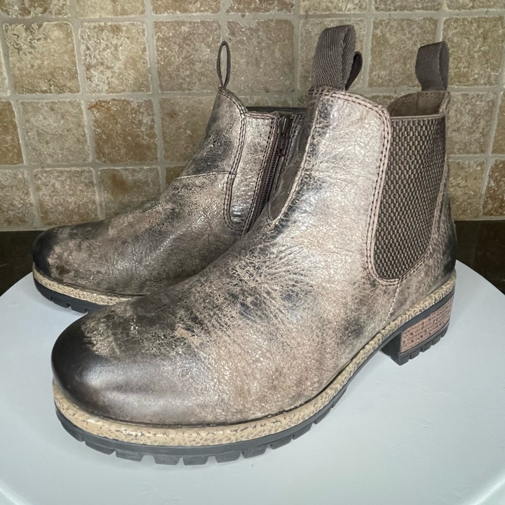 Diba True Say So Vintage Distressed Leather Black Chelsea Ankle Boot Size 9.5 - Picture 11 of 16